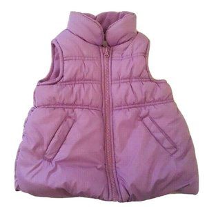 OshKosh Toddler Girls Puffer Vest Size 2T Purple Full Zipper 29-31 Lbs
